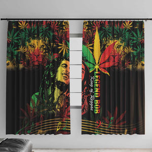 King Of Reggae Legend Bob Window Curtain Rasta Cannabis - African Pride
