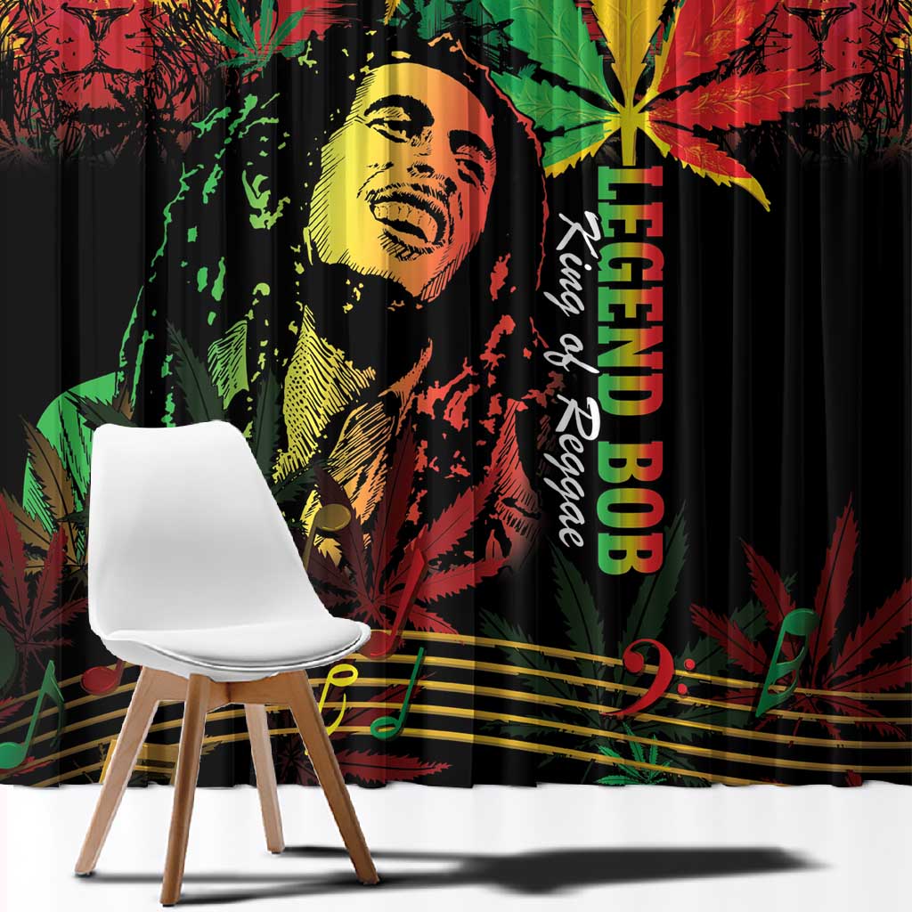 King Of Reggae Legend Bob Window Curtain Rasta Cannabis - African Pride