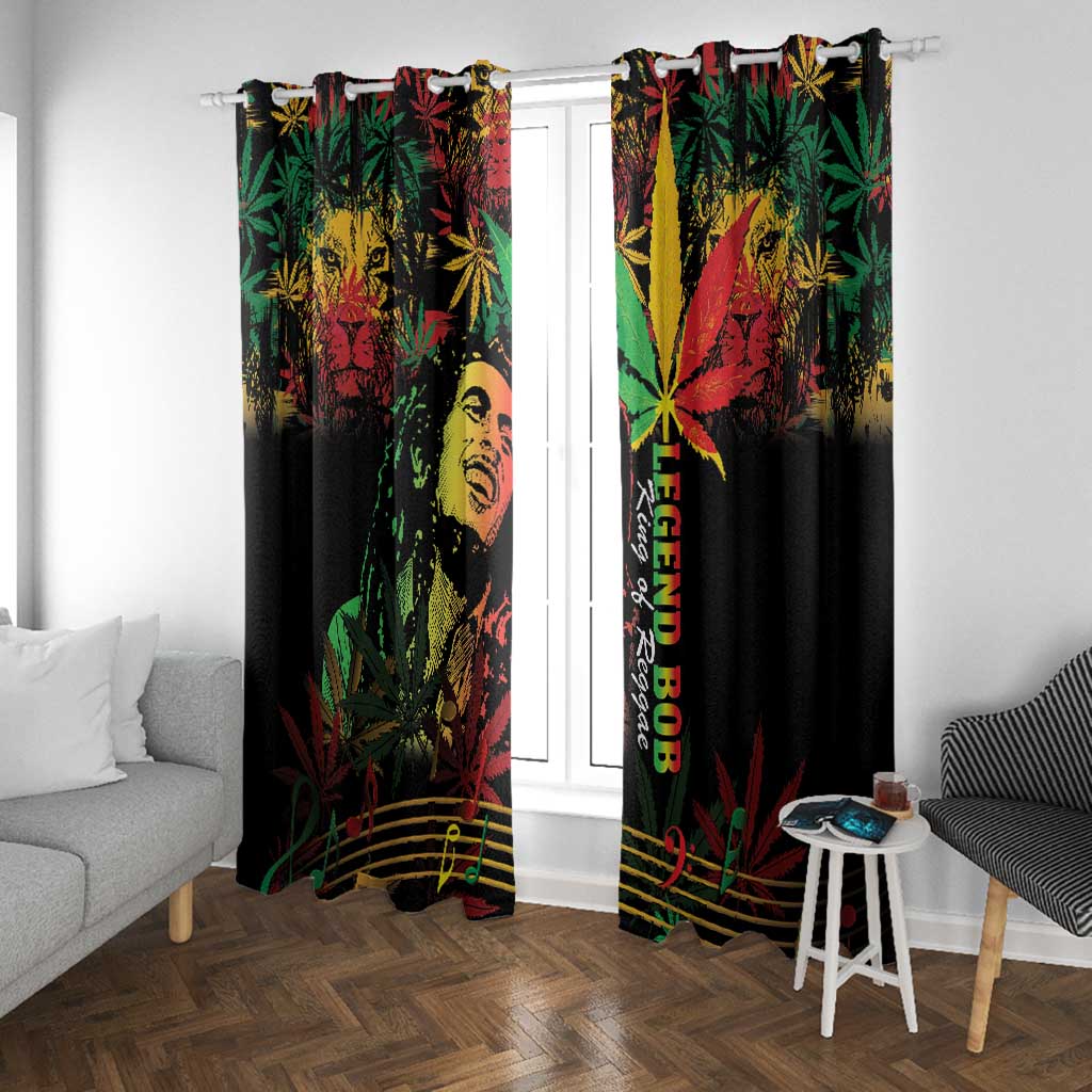 King Of Reggae Legend Bob Window Curtain Rasta Cannabis - African Pride