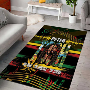 Jamaica Reggae Legend Tosh Area Rug Cannabis Pattern - African Pride