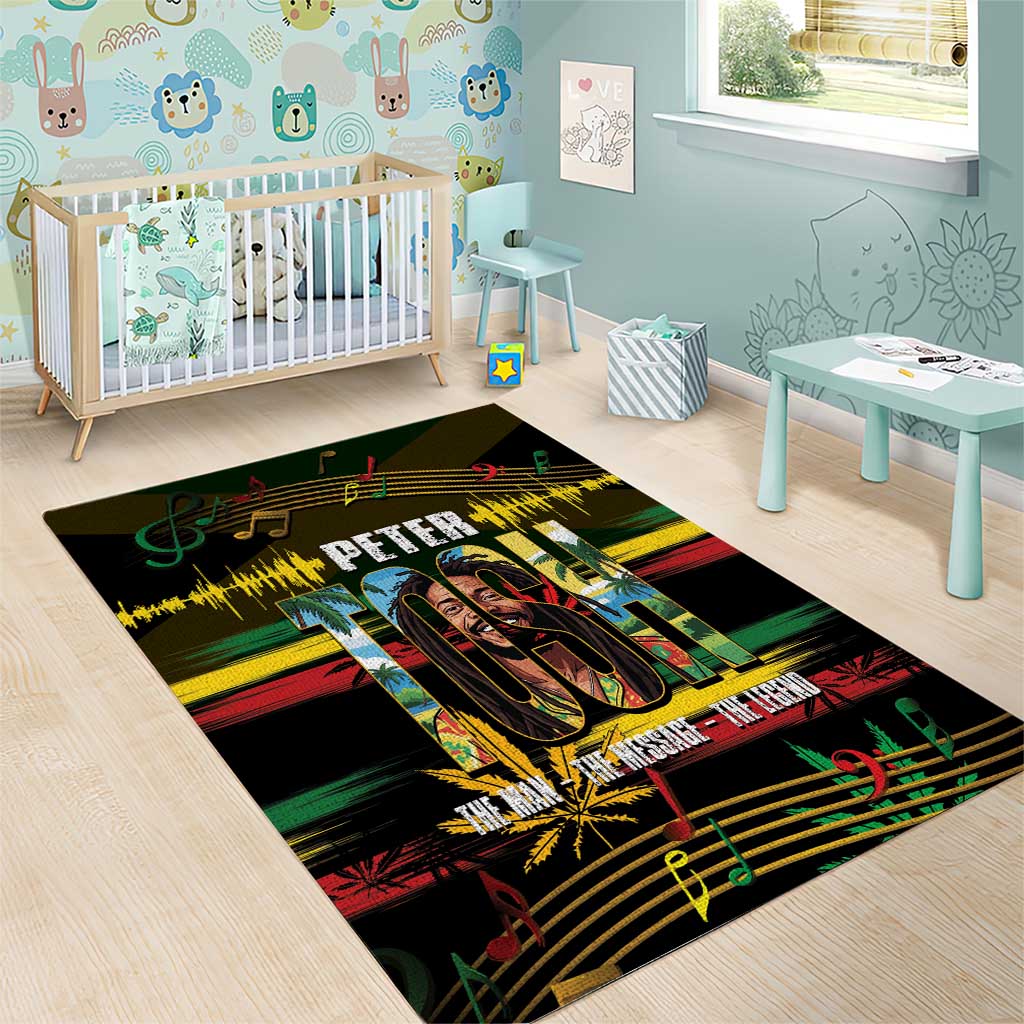 Jamaica Reggae Legend Tosh Area Rug Cannabis Pattern - African Pride