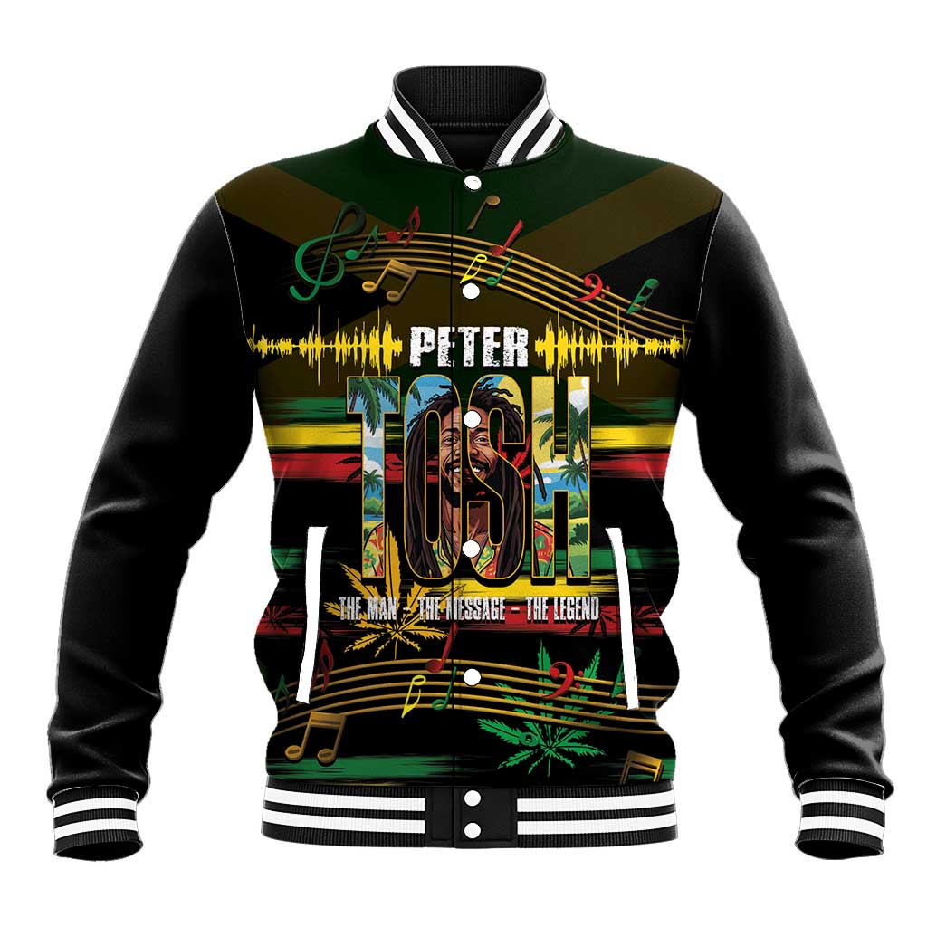 Jamaica Reggae Legend Tosh Baseball Jacket Cannabis Pattern - African Pride