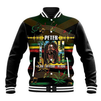 Jamaica Reggae Legend Tosh Baseball Jacket Cannabis Pattern - African Pride