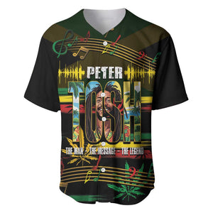 Jamaica Reggae Legend Tosh Baseball Jersey Cannabis Pattern - African Pride