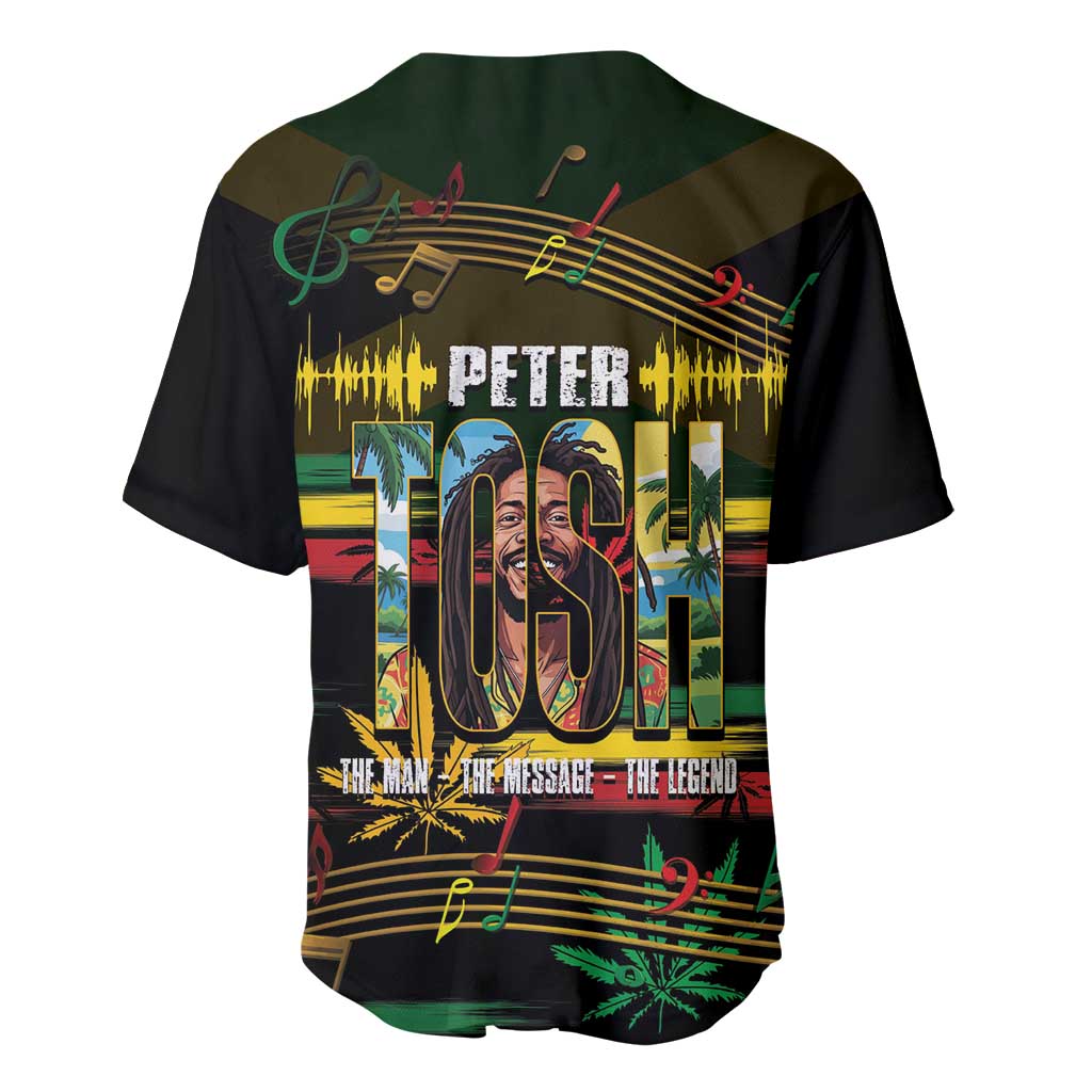 Jamaica Reggae Legend Tosh Baseball Jersey Cannabis Pattern - African Pride