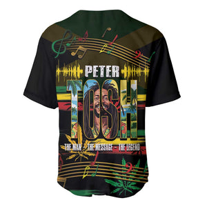 Jamaica Reggae Legend Tosh Baseball Jersey Cannabis Pattern - African Pride