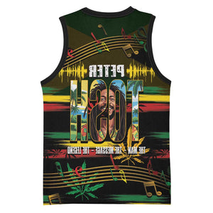 Jamaica Reggae Legend Tosh Basketball Jersey Cannabis Pattern - African Pride