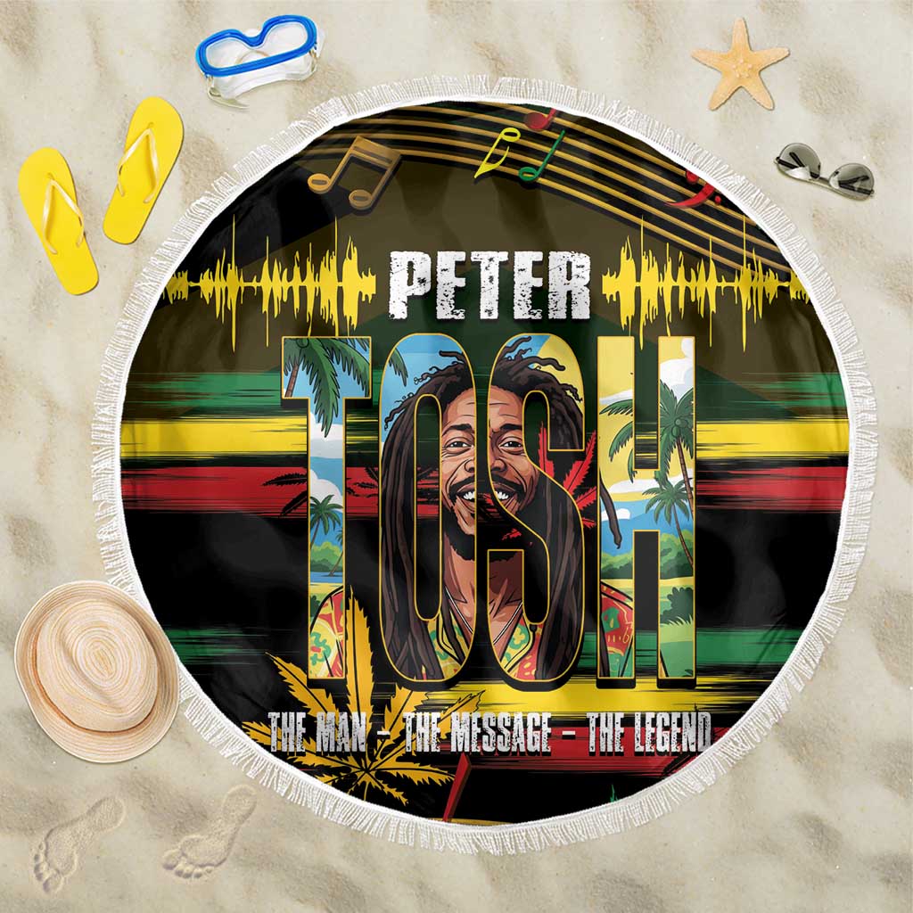 Jamaica Reggae Legend Tosh Beach Blanket Cannabis Pattern - African Pride