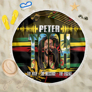 Jamaica Reggae Legend Tosh Beach Blanket Cannabis Pattern - African Pride