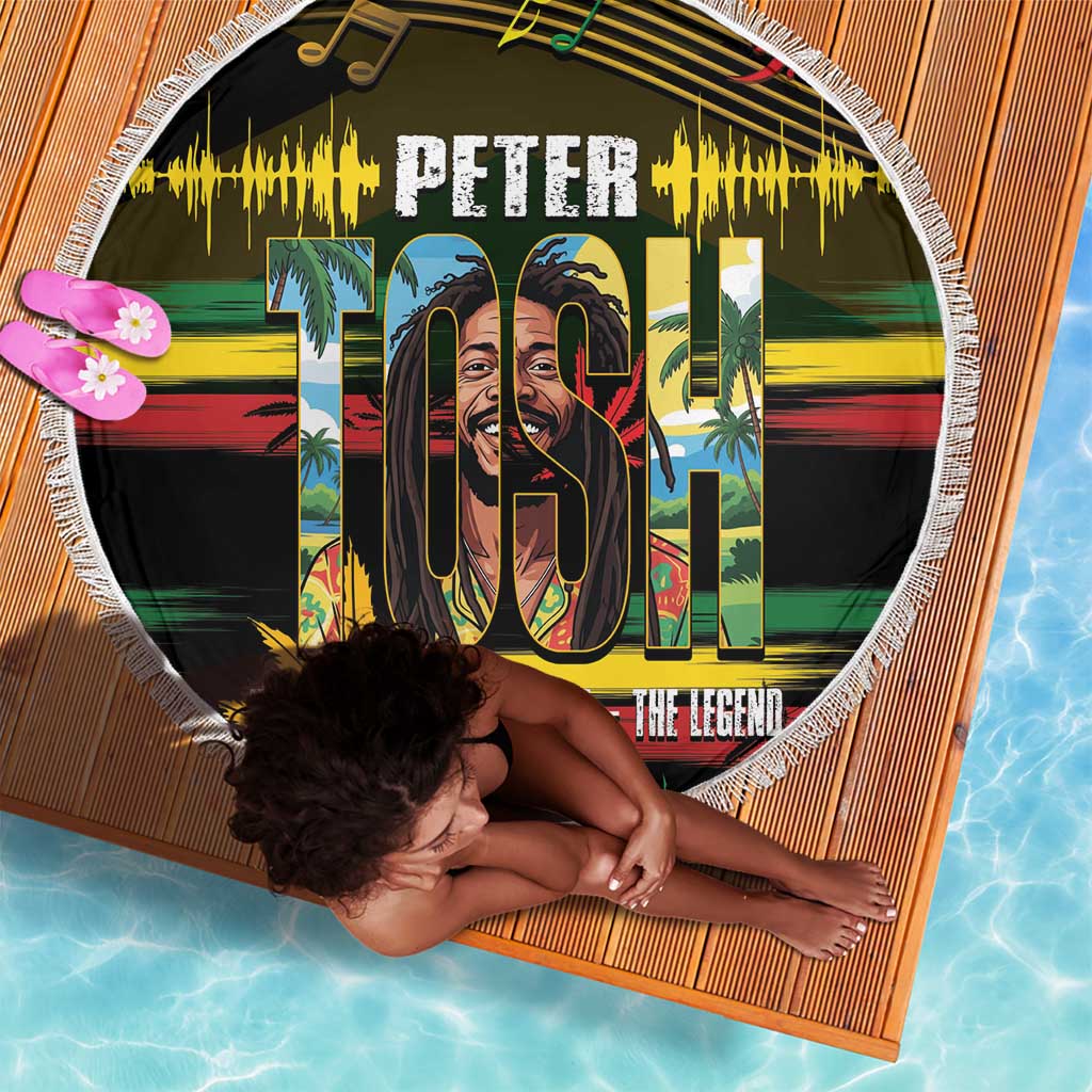 Jamaica Reggae Legend Tosh Beach Blanket Cannabis Pattern - African Pride