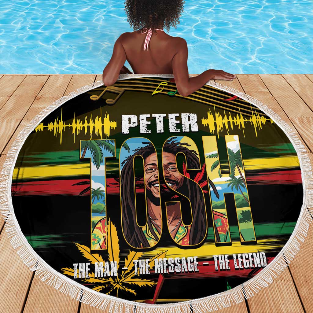 Jamaica Reggae Legend Tosh Beach Blanket Cannabis Pattern - African Pride