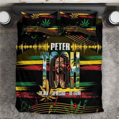 Jamaica Reggae Legend Tosh Bedding Set Cannabis Pattern - African Pride