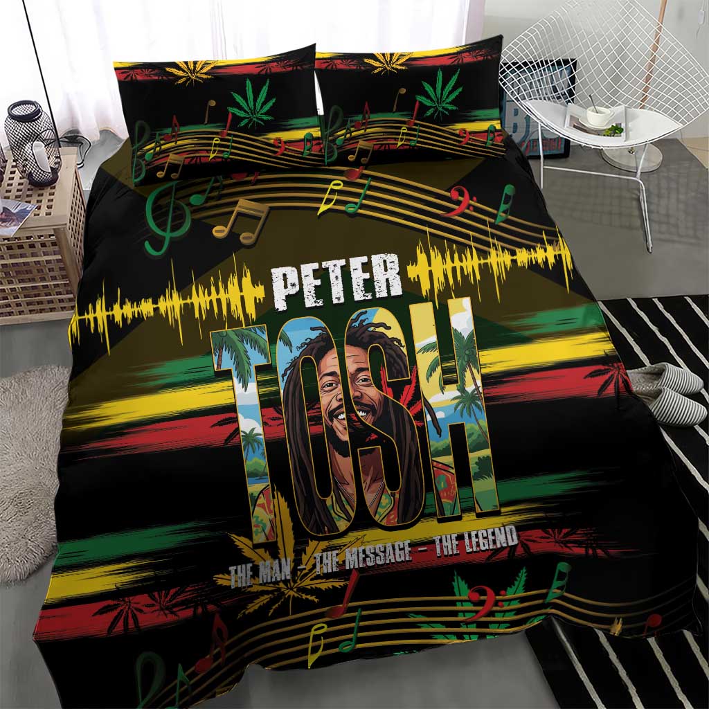 Jamaica Reggae Legend Tosh Bedding Set Cannabis Pattern - African Pride
