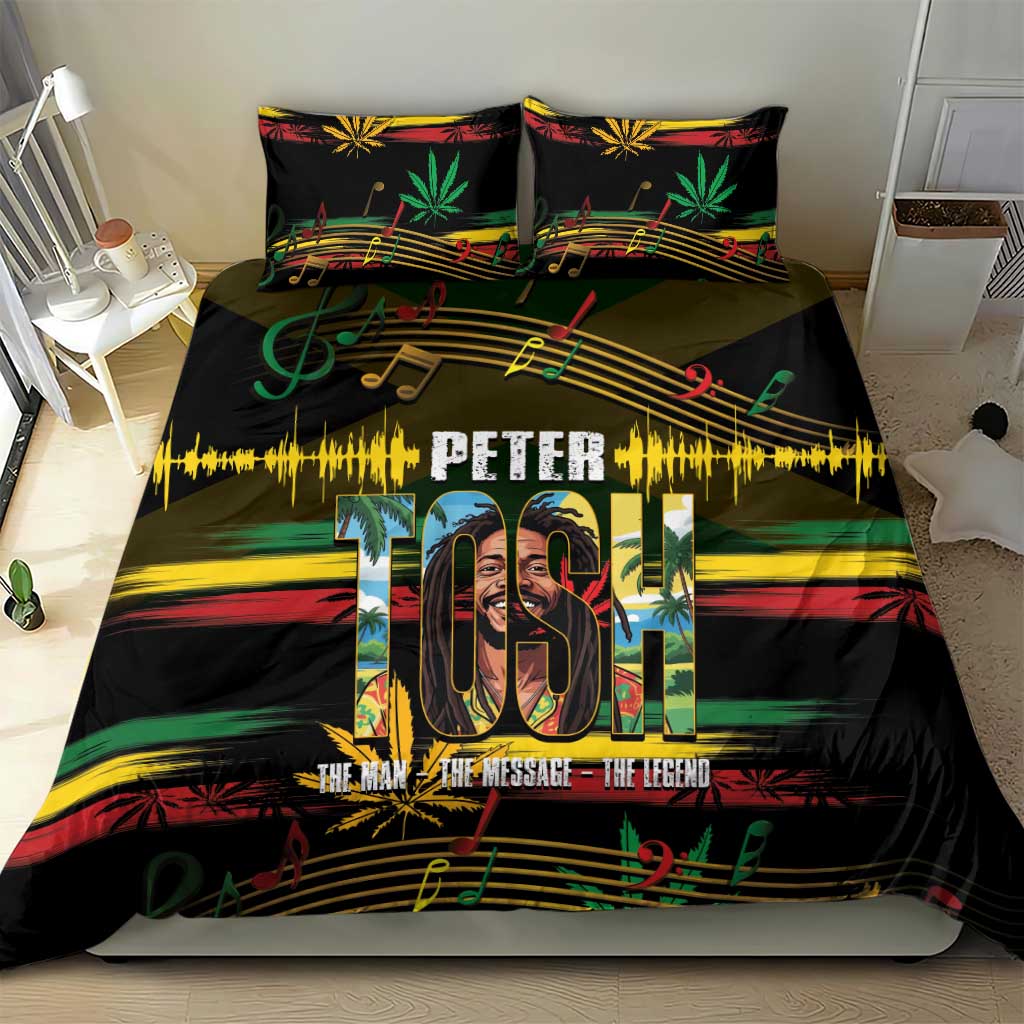 Jamaica Reggae Legend Tosh Bedding Set Cannabis Pattern - African Pride