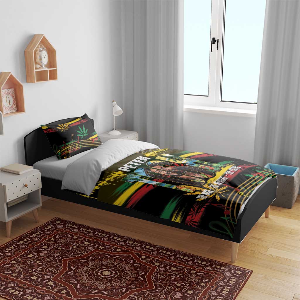 Jamaica Reggae Legend Tosh Bedding Set Cannabis Pattern - African Pride