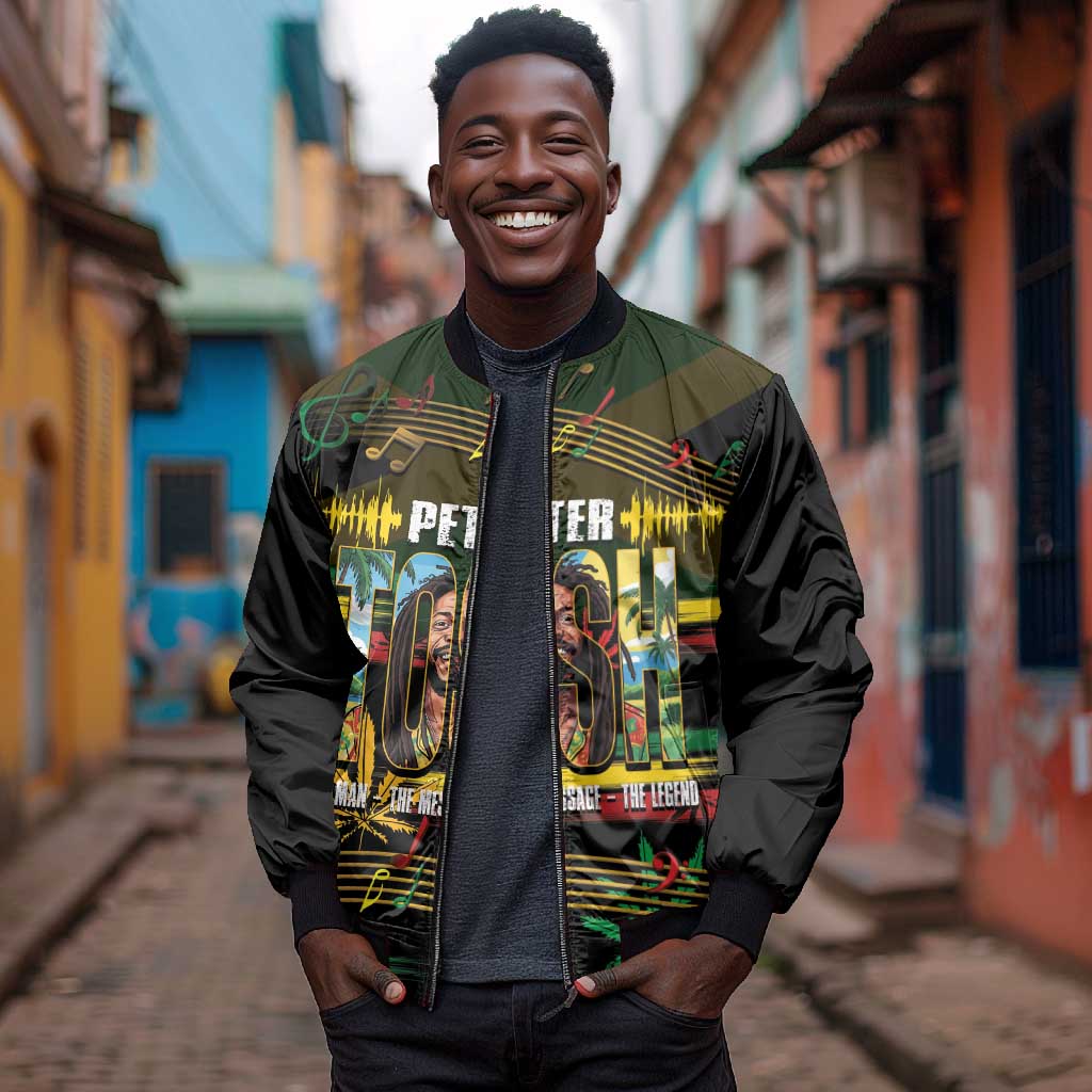 Jamaica Reggae Legend Tosh Bomber Jacket Cannabis Pattern - African Pride