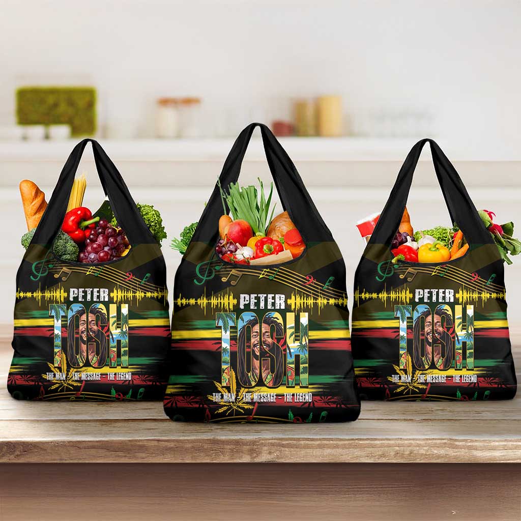 Jamaica Reggae Legend Tosh Grocery Bag Cannabis Pattern - African Pride