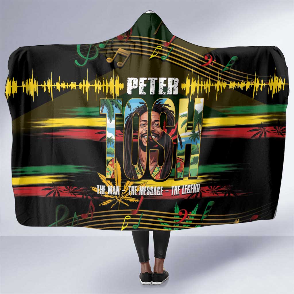 Jamaica Reggae Legend Tosh Hooded Blanket Cannabis Pattern - African Pride