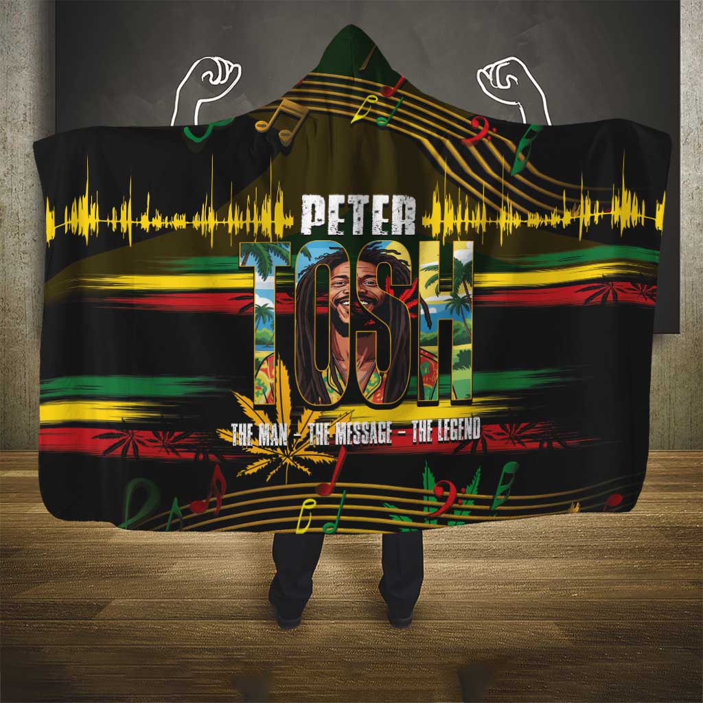 Jamaica Reggae Legend Tosh Hooded Blanket Cannabis Pattern - African Pride