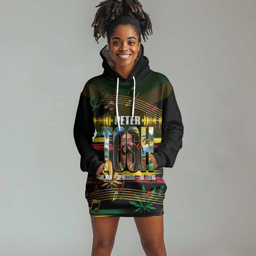 Jamaica Reggae Legend Tosh Hoodie Dress Cannabis Pattern - African Pride