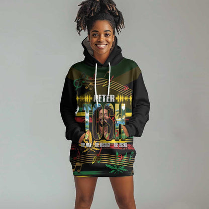 Jamaica Reggae Legend Tosh Hoodie Dress Cannabis Pattern - African Pride