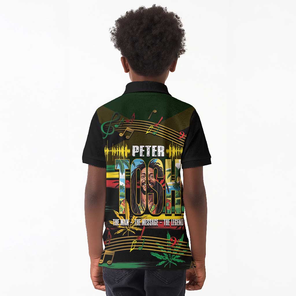 Jamaica Reggae Legend Tosh Kid Polo Shirt Cannabis Pattern - African Pride