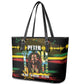 Jamaica Reggae Legend Tosh Leather Tote Bag Cannabis Pattern - African Pride