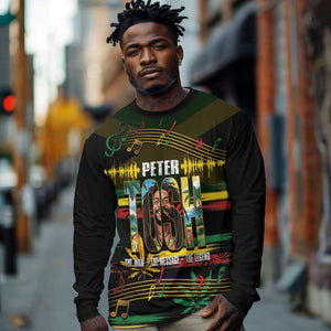 Jamaica Reggae Legend Tosh Long Sleeve Shirt Cannabis Pattern - African Pride