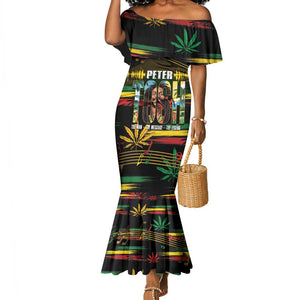 Jamaica Reggae Legend Tosh Mermaid Dress Cannabis Pattern - African Pride