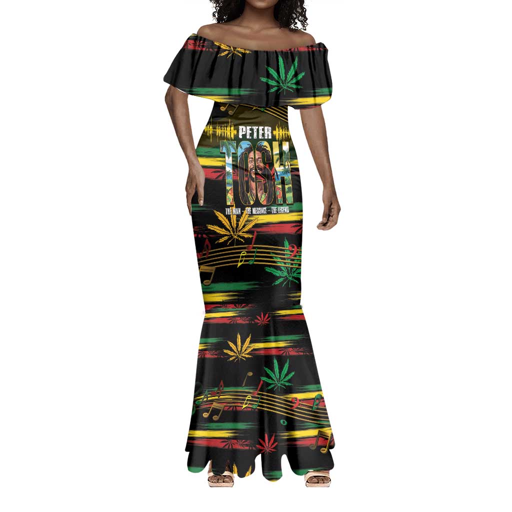 Jamaica Reggae Legend Tosh Mermaid Dress Cannabis Pattern - African Pride