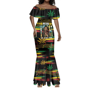 Jamaica Reggae Legend Tosh Mermaid Dress Cannabis Pattern - African Pride