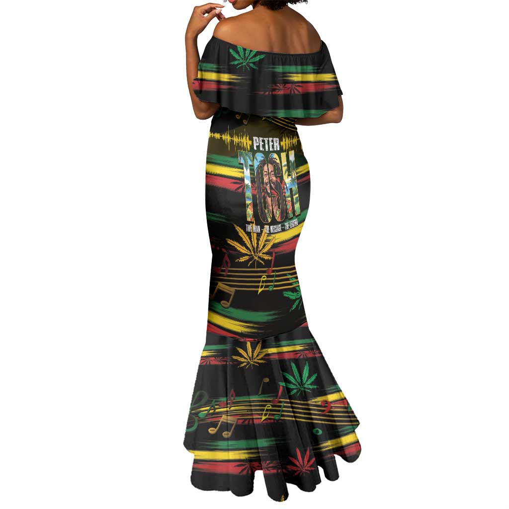 Jamaica Reggae Legend Tosh Mermaid Dress Cannabis Pattern - African Pride