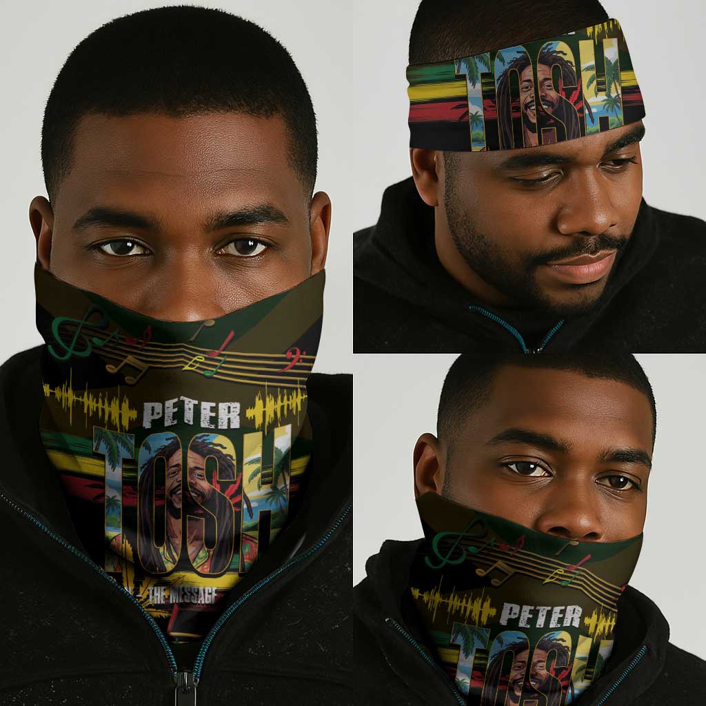 Jamaica Reggae Legend Tosh Neck Gaiter Cannabis Pattern LT14