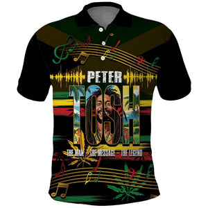 Jamaica Reggae Legend Tosh Polo Shirt Cannabis Pattern - African Pride