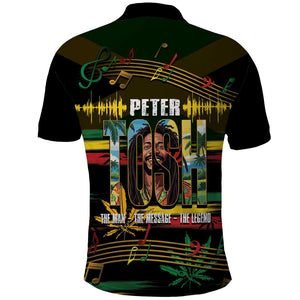 Jamaica Reggae Legend Tosh Polo Shirt Cannabis Pattern - African Pride