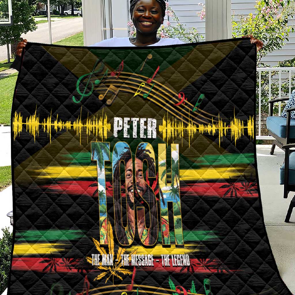 Jamaica Reggae Legend Tosh Quilt Cannabis Pattern - African Pride