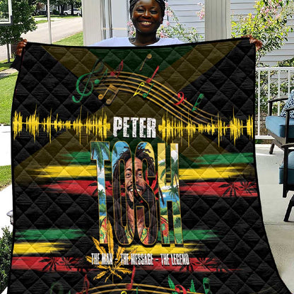 Jamaica Reggae Legend Tosh Quilt Cannabis Pattern - African Pride