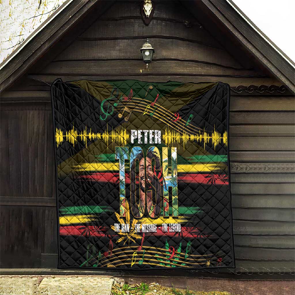 Jamaica Reggae Legend Tosh Quilt Cannabis Pattern - African Pride