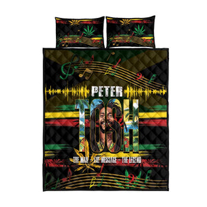 Jamaica Reggae Legend Tosh Quilt Bed Set Cannabis Pattern - African Pride