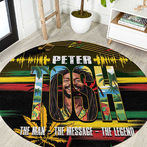Jamaica Reggae Legend Tosh Round Carpet Cannabis Pattern - African Pride