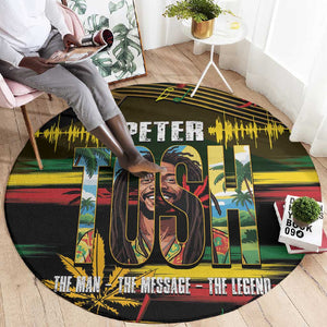 Jamaica Reggae Legend Tosh Round Carpet Cannabis Pattern - African Pride