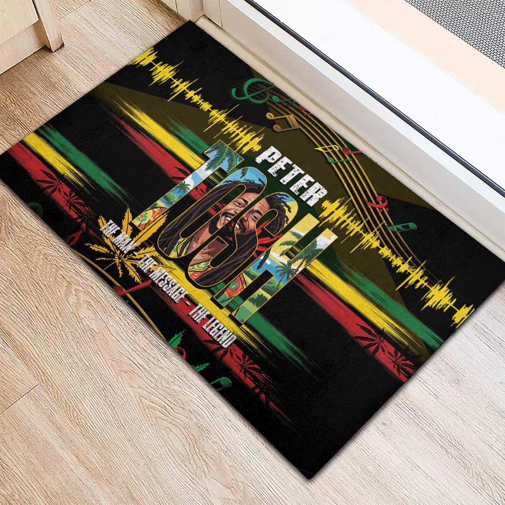 Jamaica Reggae Legend Tosh Rubber Doormat Cannabis Pattern - African Pride