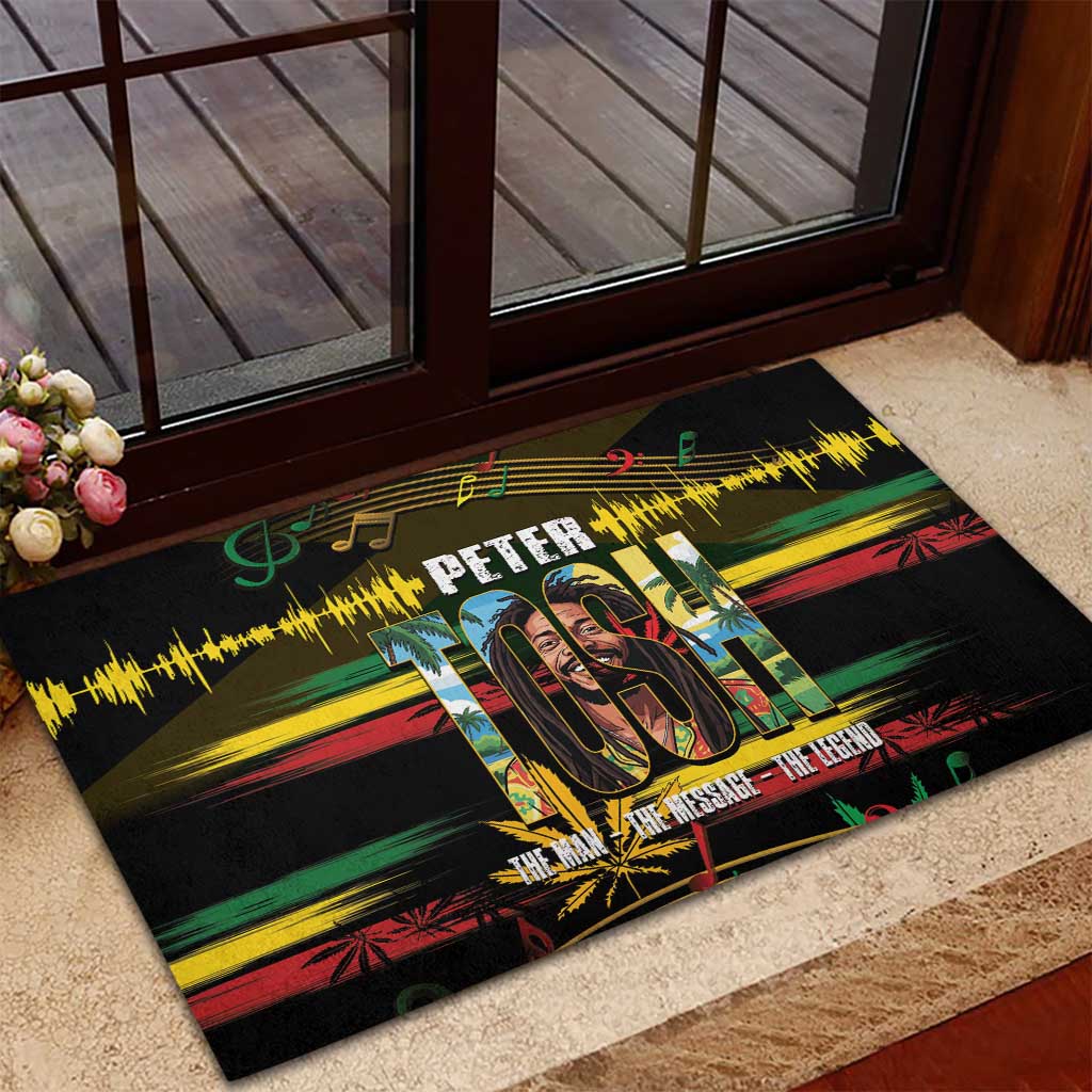 Jamaica Reggae Legend Tosh Rubber Doormat Cannabis Pattern - African Pride
