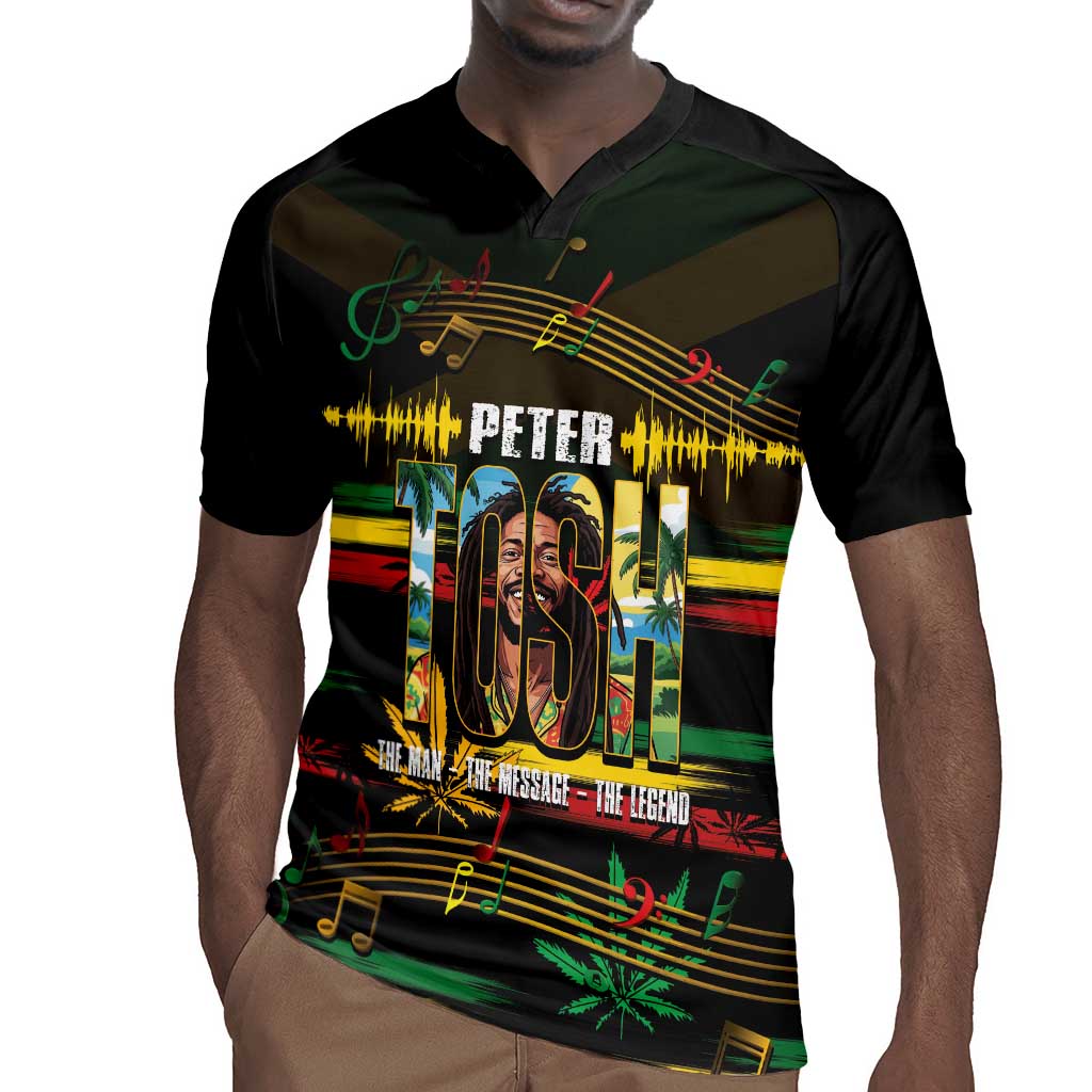Jamaica Reggae Legend Tosh Rugby Jersey Cannabis Pattern - African Pride