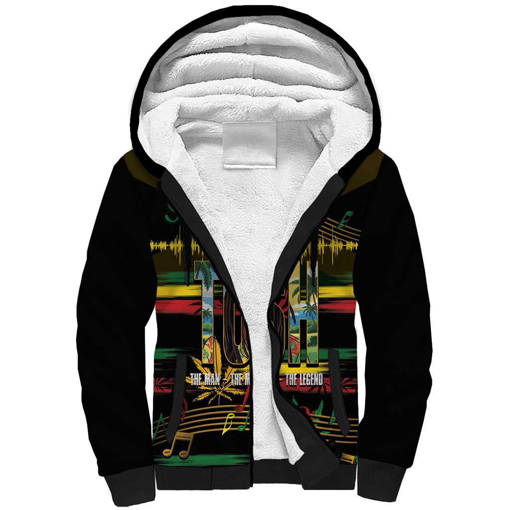 Jamaica Reggae Legend Tosh Sherpa Hoodie Cannabis Pattern - African Pride