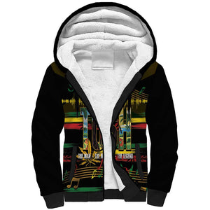 Jamaica Reggae Legend Tosh Sherpa Hoodie Cannabis Pattern - African Pride