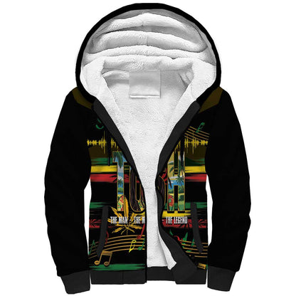 Jamaica Reggae Legend Tosh Sherpa Hoodie Cannabis Pattern - African Pride