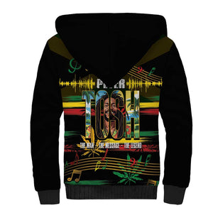 Jamaica Reggae Legend Tosh Sherpa Hoodie Cannabis Pattern - African Pride