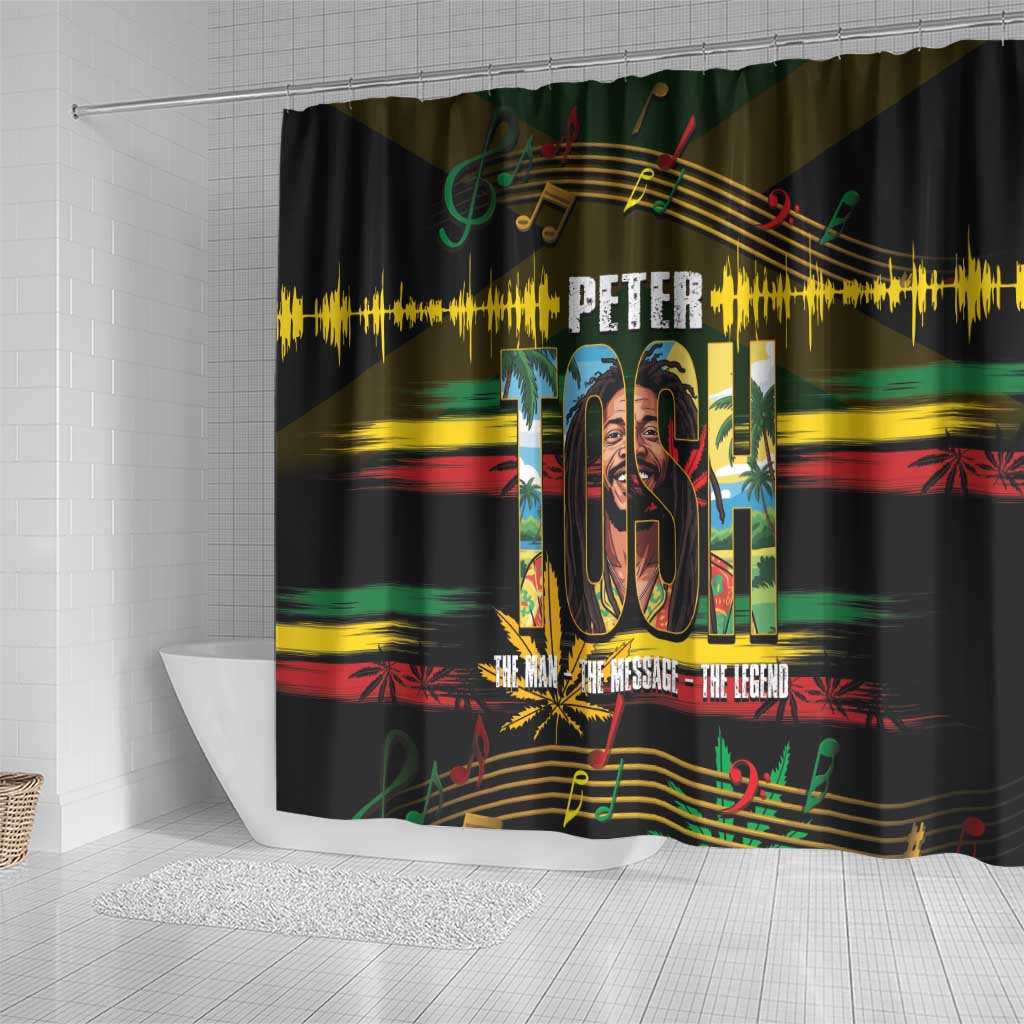 Jamaica Reggae Legend Tosh Shower Curtain Cannabis Pattern - African Pride