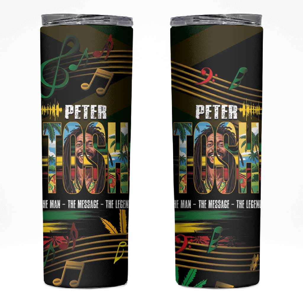 Jamaica Reggae Legend Tosh Skinny Tumbler Cannabis Pattern - African Pride